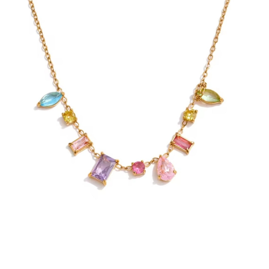 Marine | Collier pendentif lumière irisée