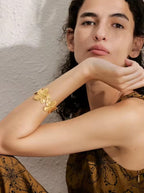 Camille | Bracelet manchette ouvert floral