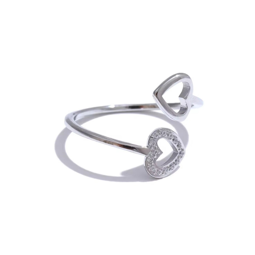Céleste | Bague ouverte cœur