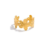 Camille | Bracelet manchette ouvert floral