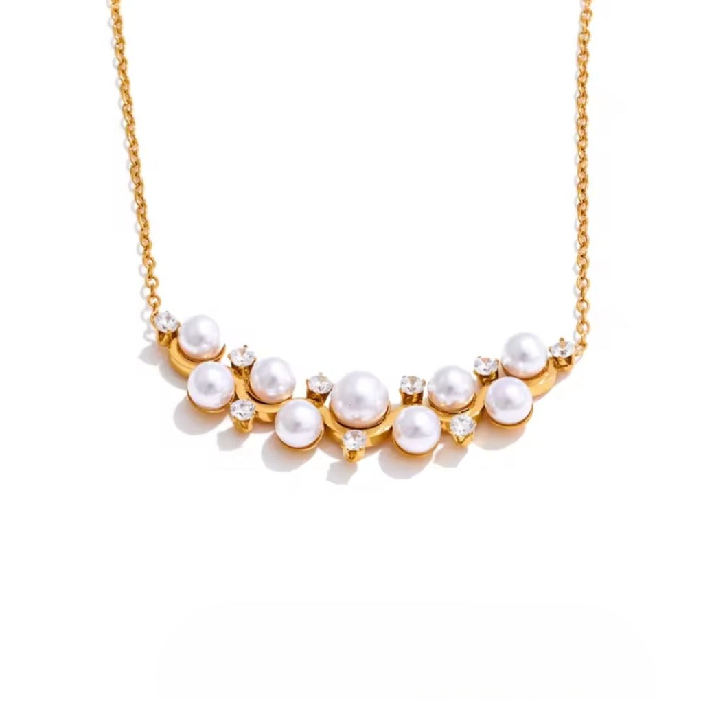 Janne | Collier perles et strass scintillants