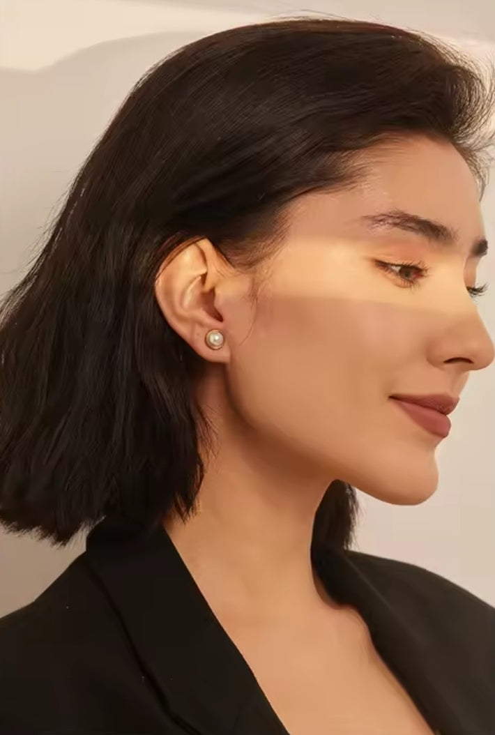 Elza | Boucles d’oreilles perle nacrée